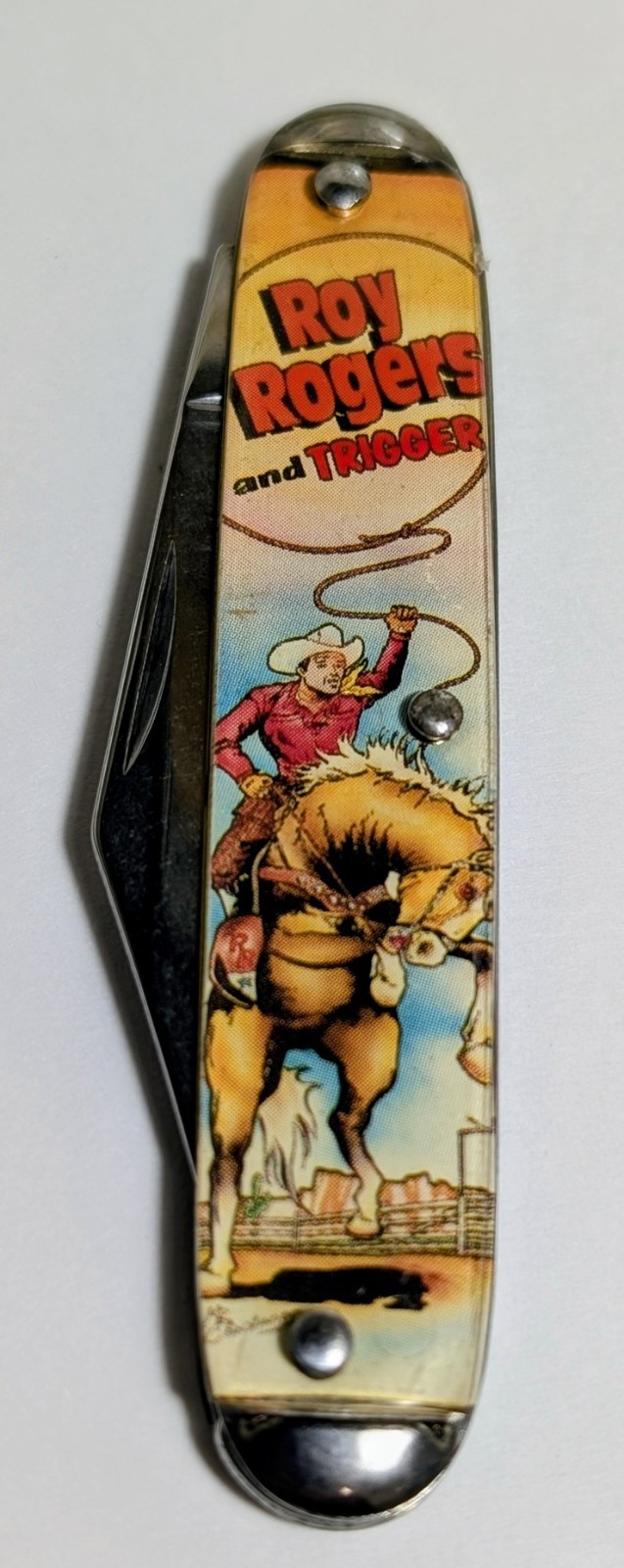 ROY ROGERS & TRIGGER Western Cowboy Novelty Pocket Knife USA Made