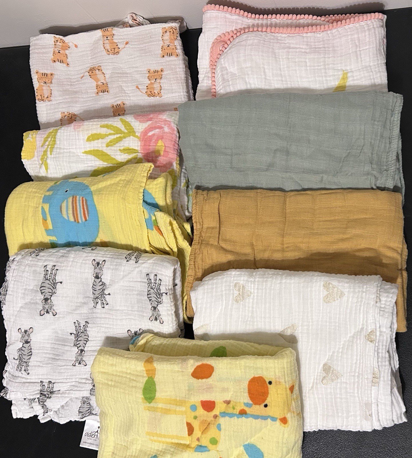 Lot Of 9 Muslin Receiving Swaddle Blankets Moonkie, Cloud Island Aden Anais Lot Of 9 Muslin Receiving Swaddle Blankets Moonkie, Cloud Island Aden Anais