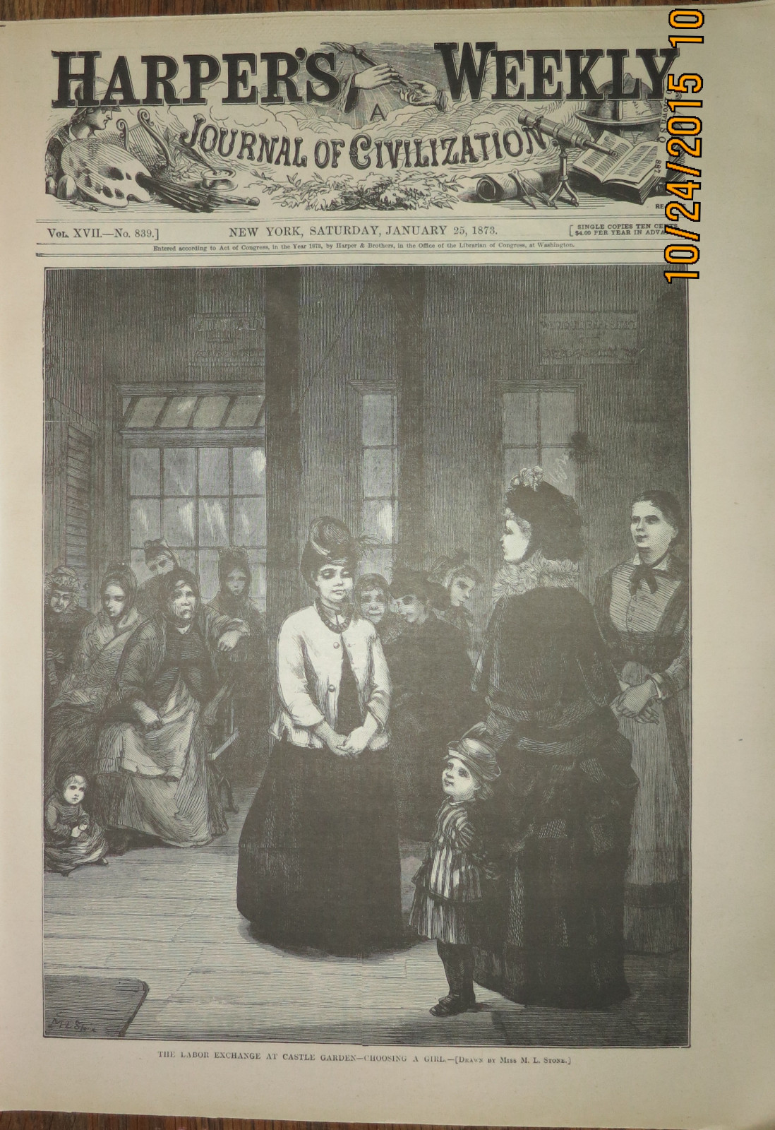18730125 Harper\'s Weekly REPRINT January 25,1873