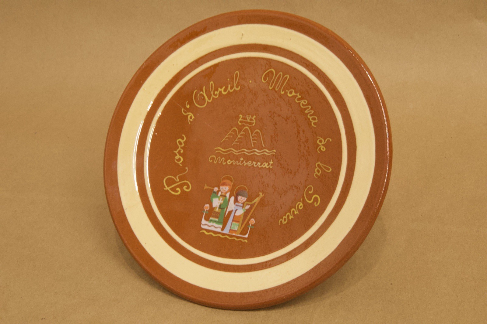 Vintage Montserrat Ceramic Plate Rosa d\'Abril Morena de la Serra Catalonia Vintage Montserrat Ceramic Plate Rosa d\'Abril Morena de la Serra Catalonia