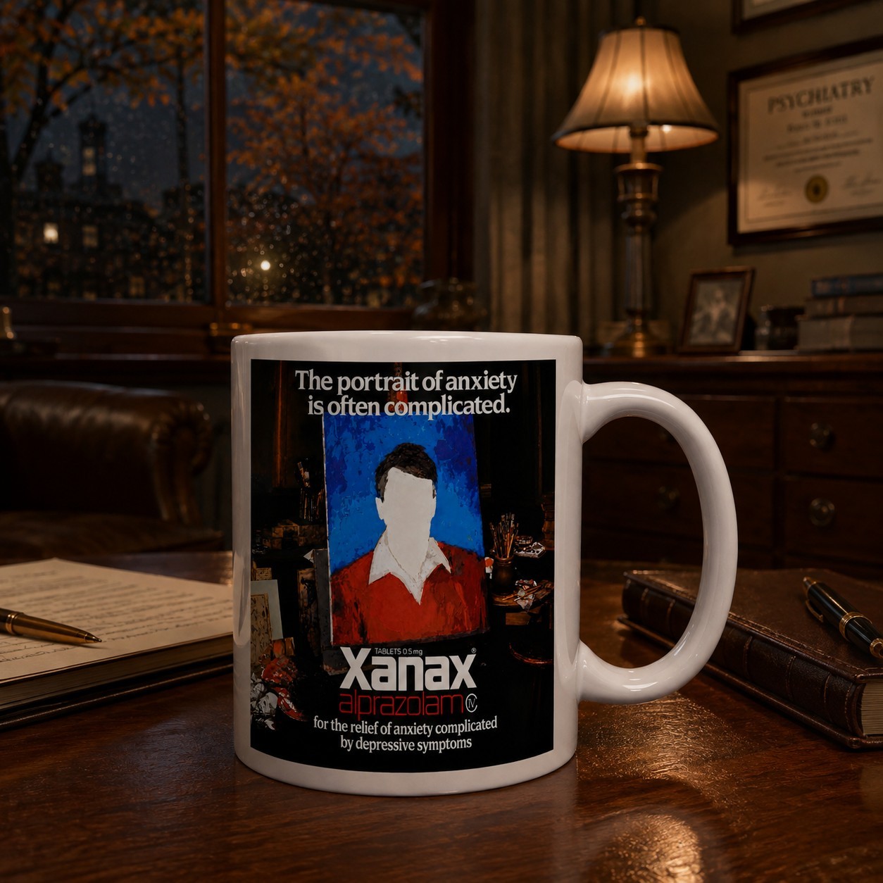 Xanax Alprazolam Vintage Ad Mug Anxiety Psychiatrist Funny Coffee Cup 11 oz