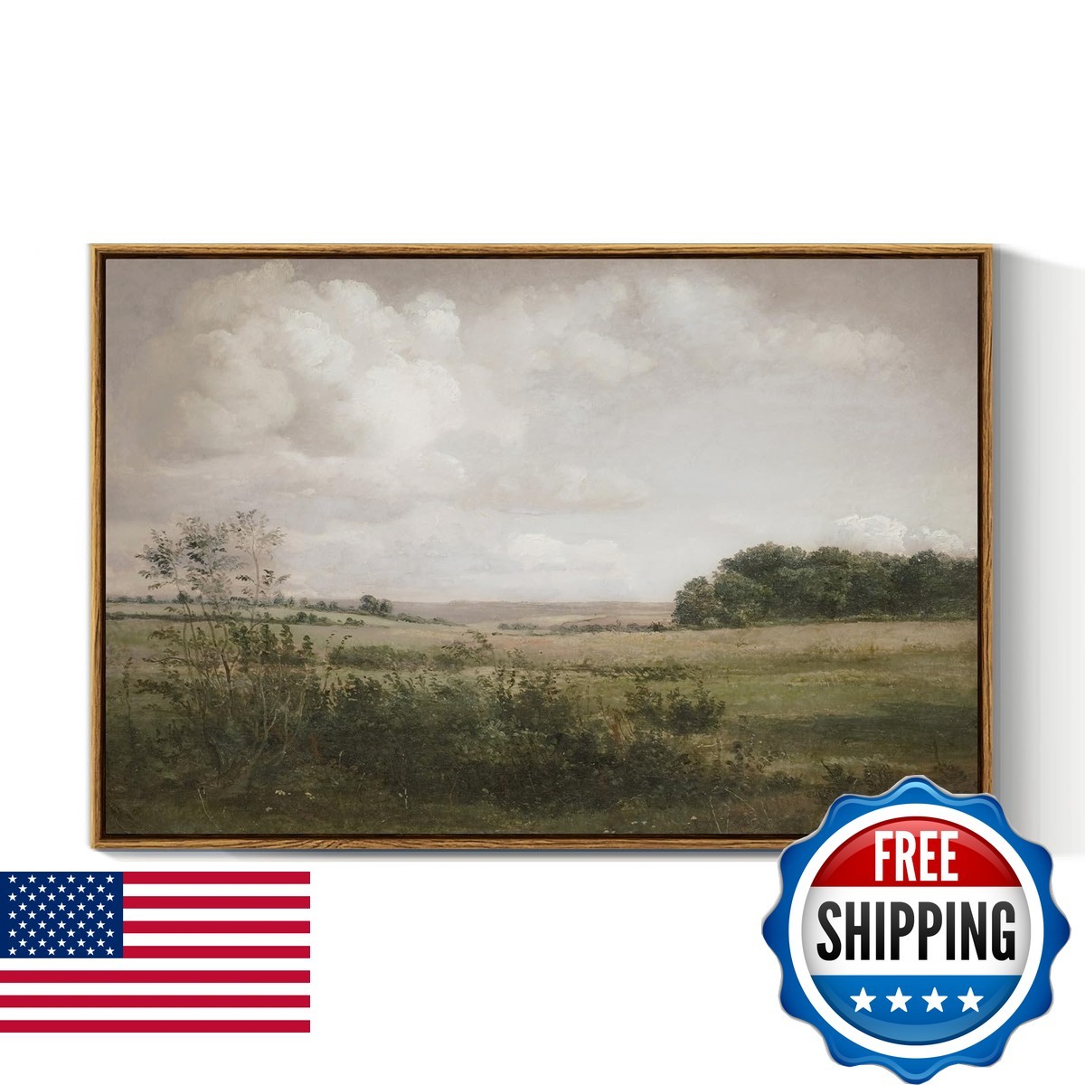 VIYYIEA Vintage Landscape Framed Wall Art 20x30 Inch Canvas Print Farm Landscape