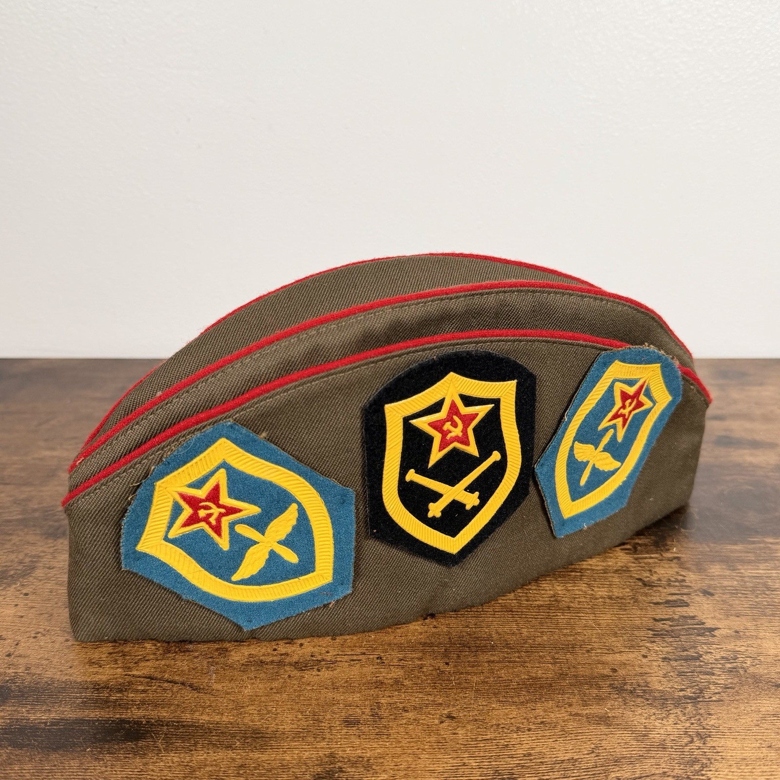 Vintage Soviet Union USSR Military Hat w/ Patches and Pins | CCCP Vintage Soviet Union USSR Military Hat w/ Patches and Pins | CCCP