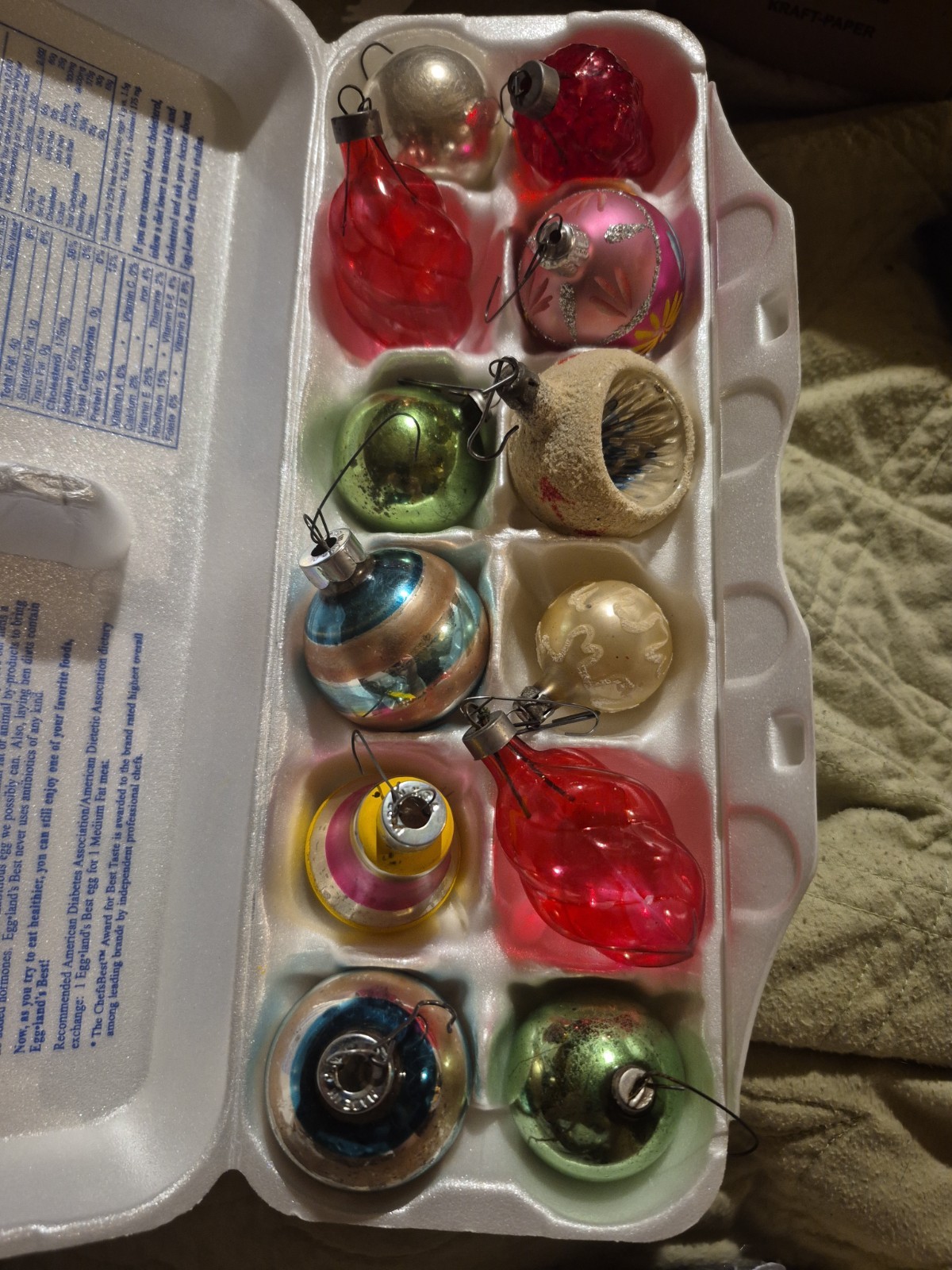 12 Vintage Christmas Mercury Glass Ornaments 3