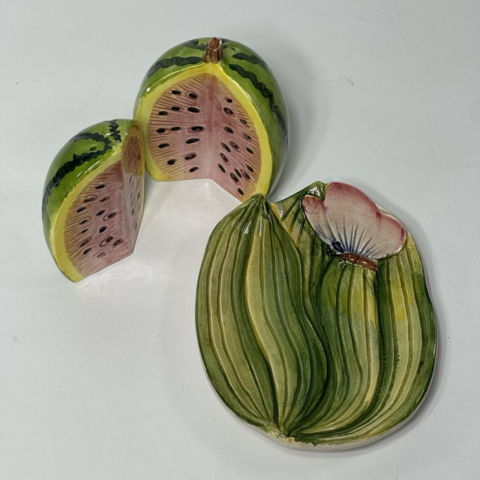 VTG Takahashi San Francisco Watermelon Salt & Pepper Shakers Set W/Tray JapanMCM