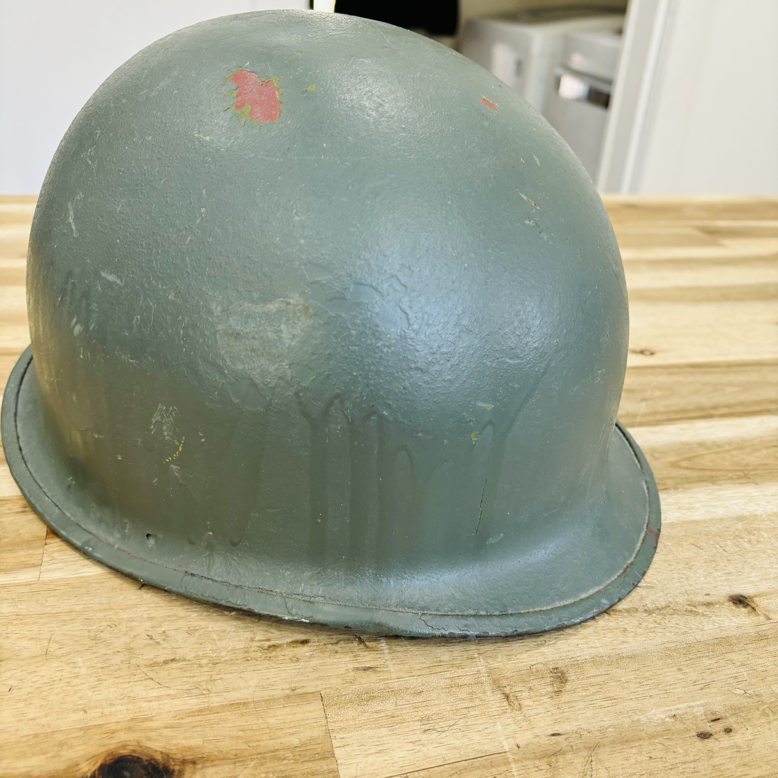 Vintage 70s 1979 Israeli Military M1 Helmet 3-Bale Leather Liner Chin Strap