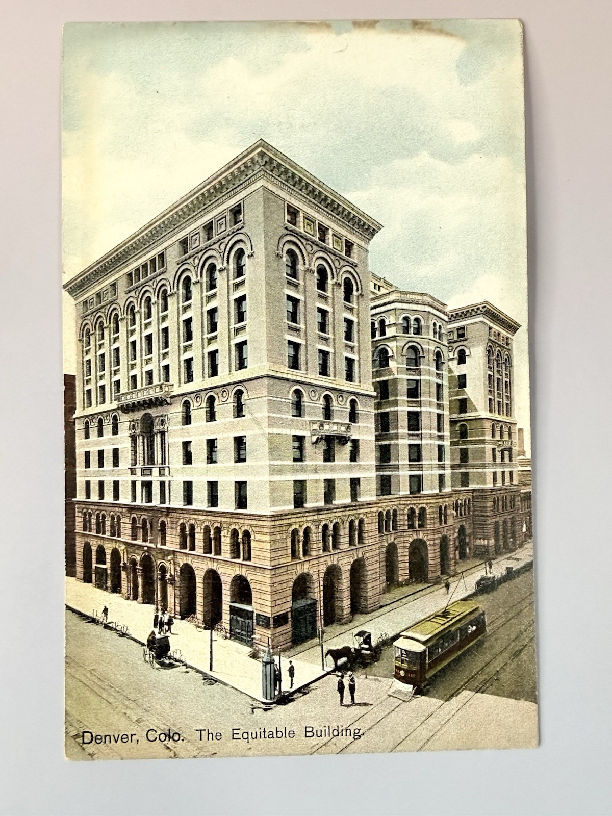 1900s Equitable Building Denver Colorado Streetcar Postcard