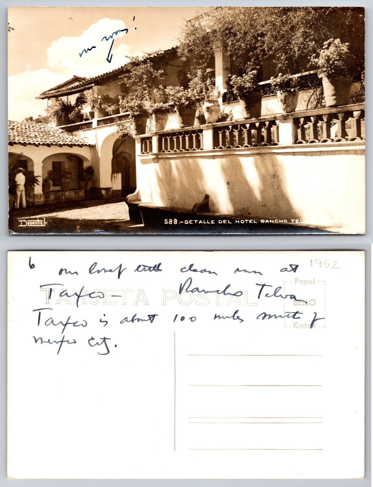 Detalle Del Hotel Rancho Taxco Mexico Postcard