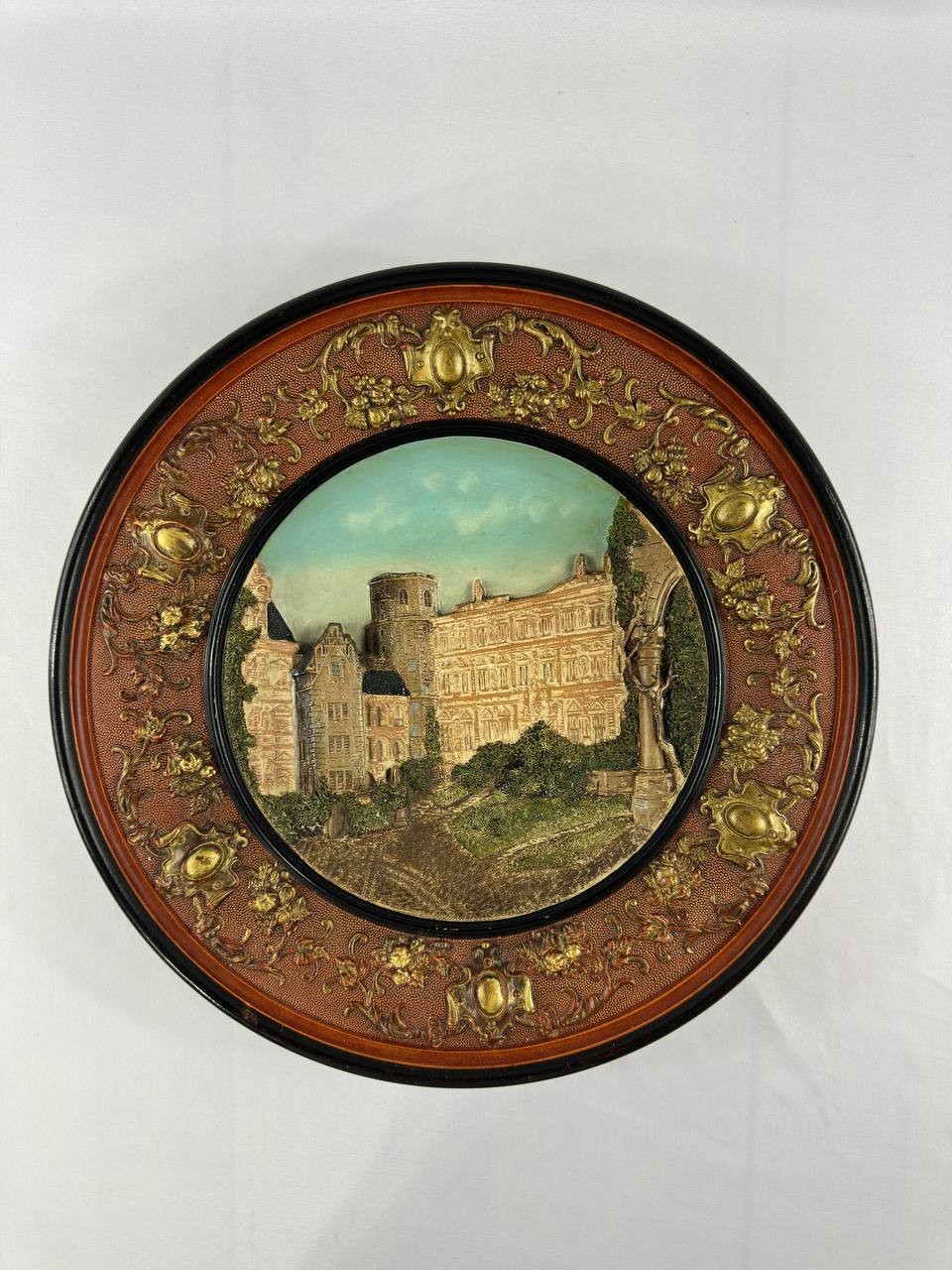Antique Johann Maresch Heidelberg Castle Relief Wall Plaque Charger