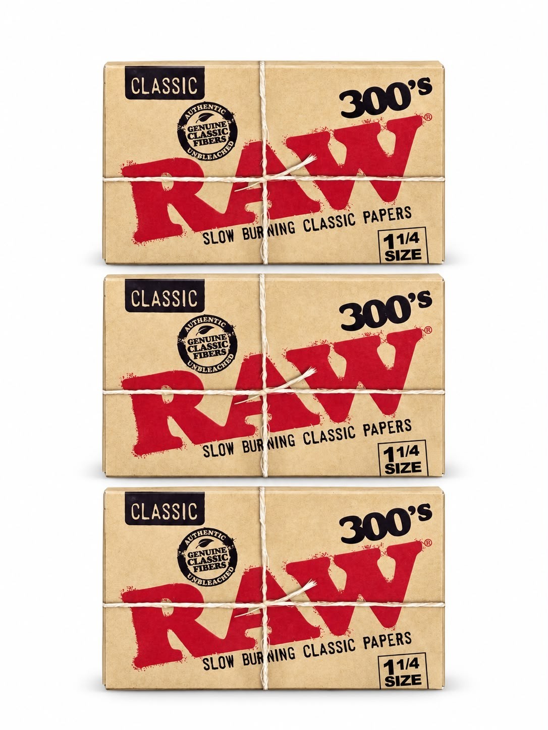 RAW Classic 300s Rolling Papers 1 1/14 - 3 Packs - 900 Sheets RAW Classic 300s Rolling Papers 1 1/14 - 3 Packs - 900 Sheets