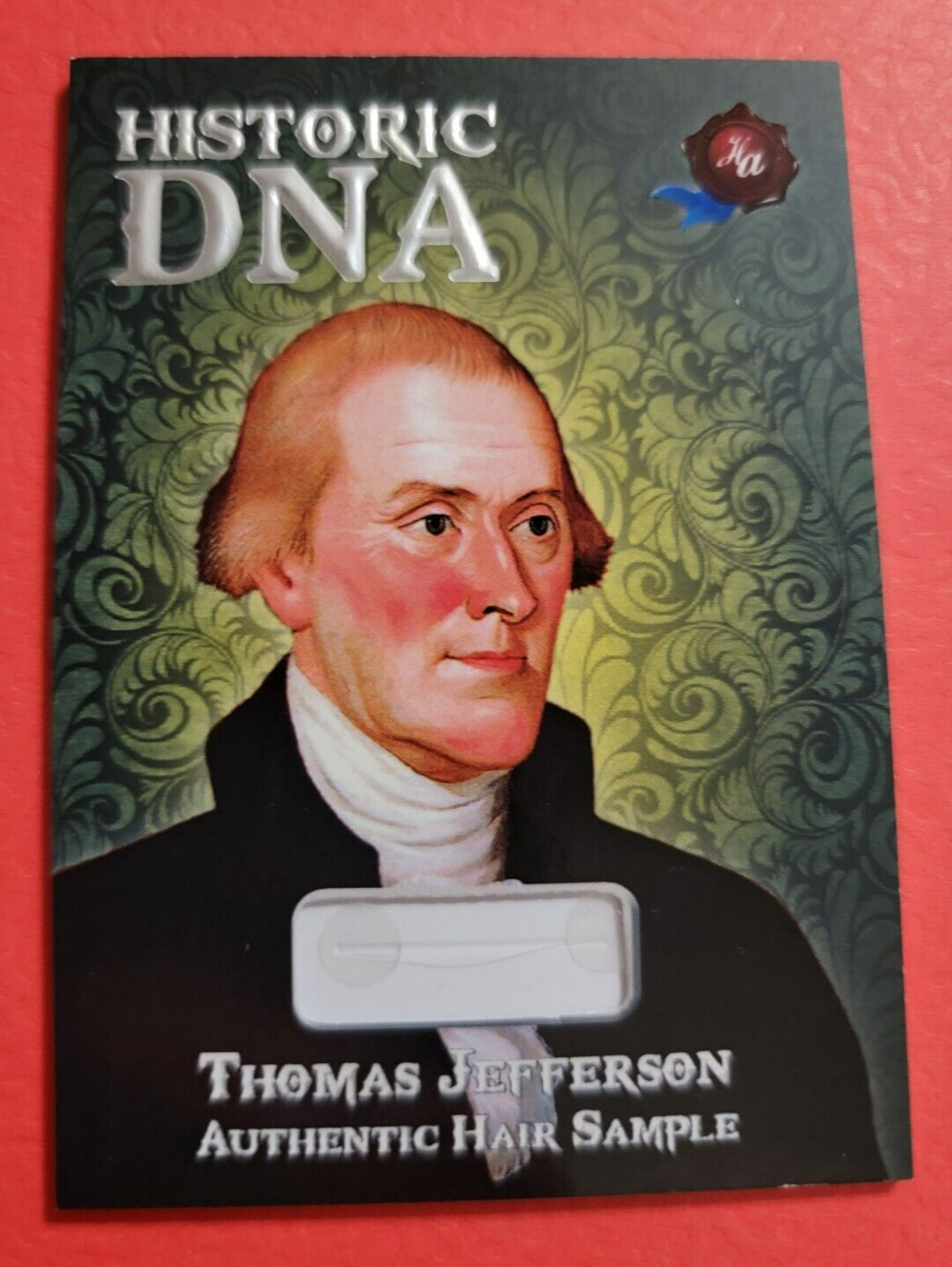 PRESIDENT THOMAS JEFFERSON HAIR STRAND RELIC CARD 2022 HISTORIC DNA #d172/182