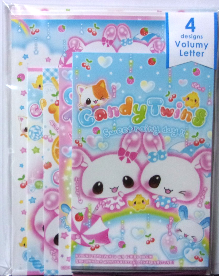Q-LIA Candy Twins Rabbit Volume Letter Envelope Set Made in JAPAN 2026