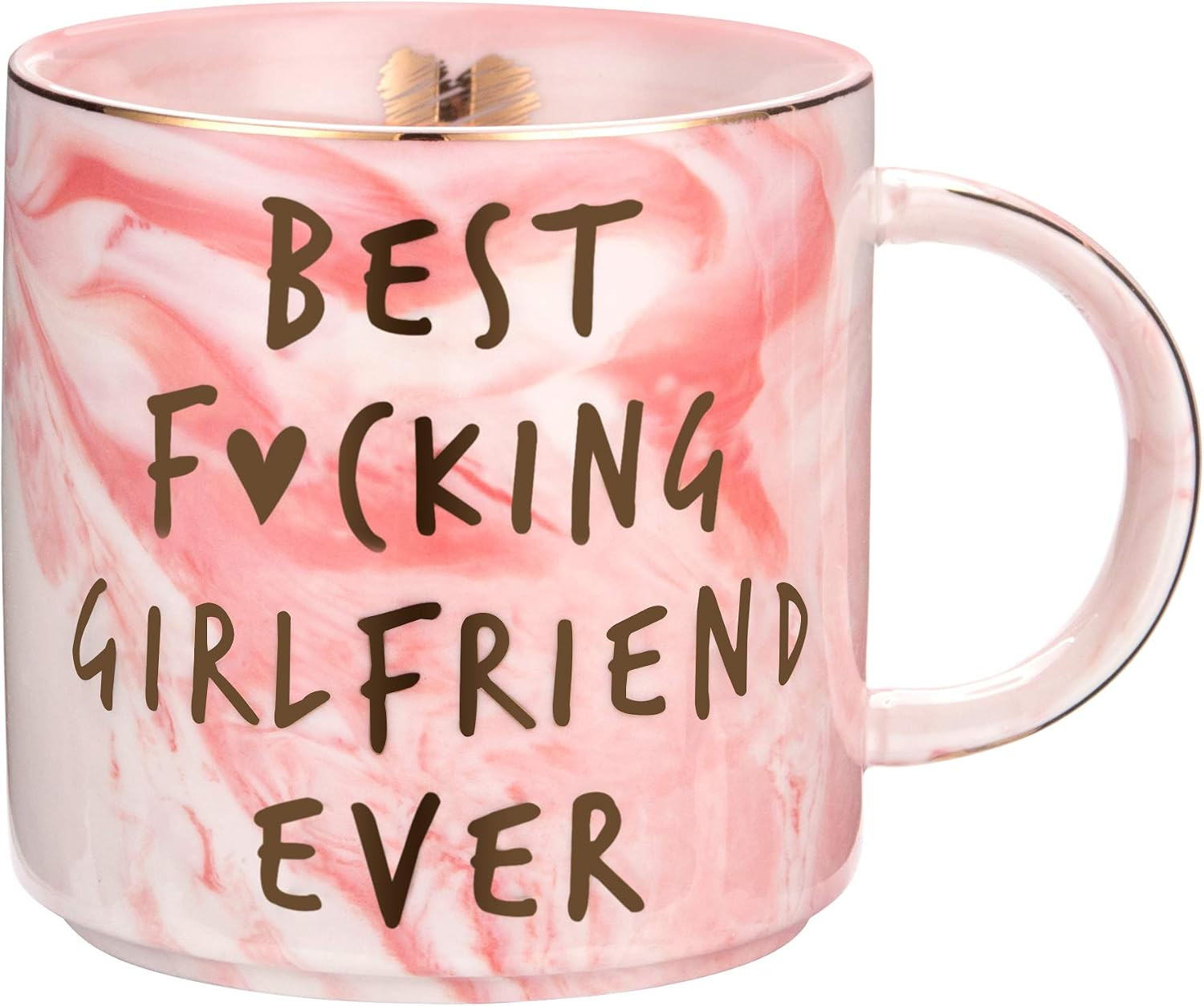 Pink Marble Ceramic Coffee Mug 11.5oz Girlfriend Gift