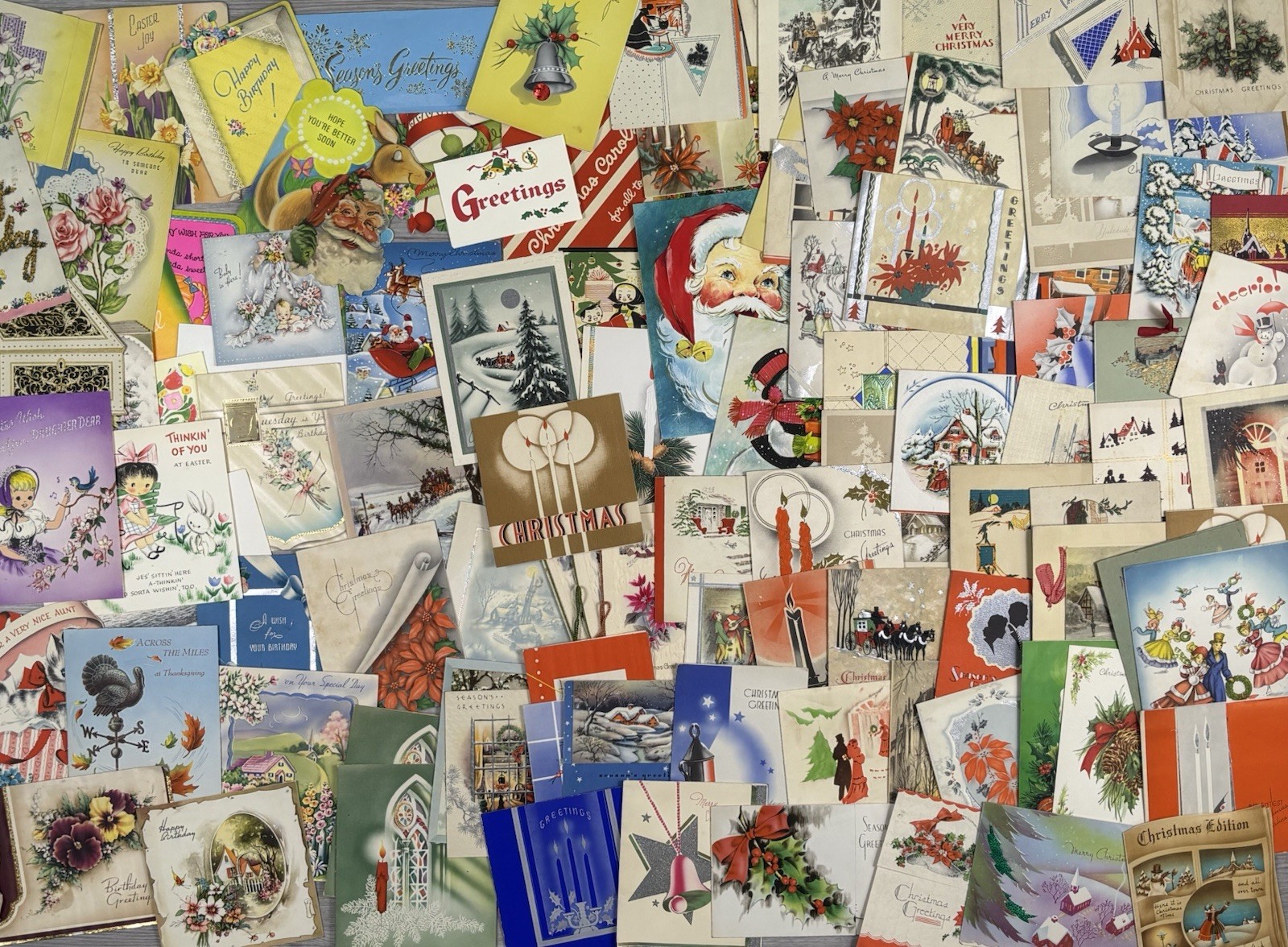 Vintage Greeting Cards USED Ephemera Scrapbook Large Lot All Occasion Vintage Greeting Cards USED Ephemera Scrapbook Large Lot All Occasion