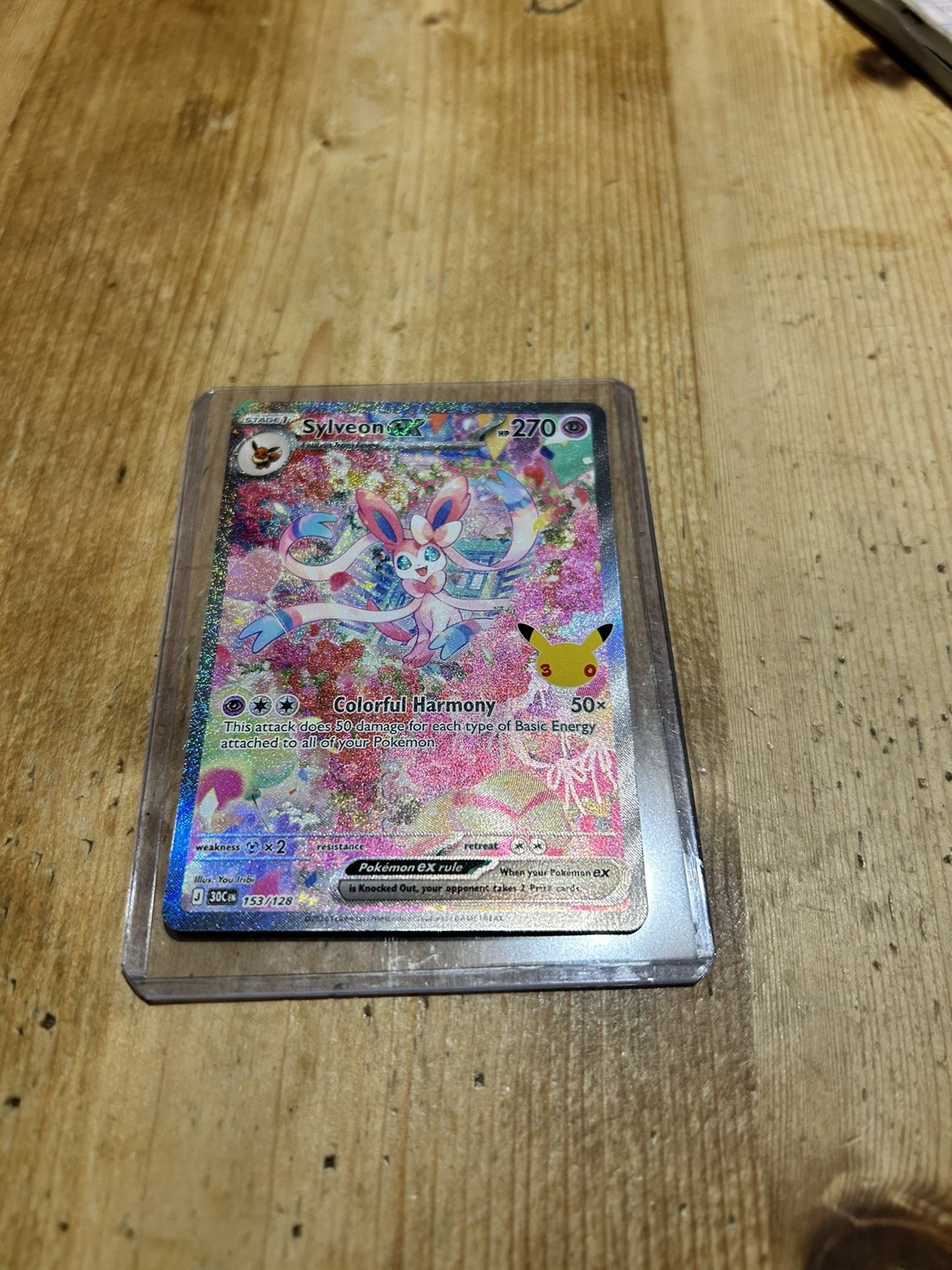 Sylveon Ex 153/128 SIR 30th Anniversary Pokemon Card Mint Condition