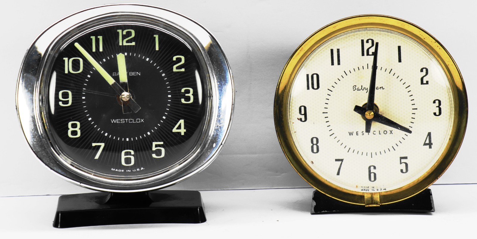 Vintage Westclox Baby Ben Wind-Up Alarm Clocks Lot of 2 Vintage Westclox Baby Ben Wind-Up Alarm Clocks Lot of 2