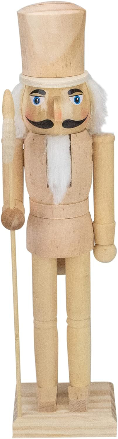 15 Unfinished Paintable Wooden Christmas Nutcracker with Scepter