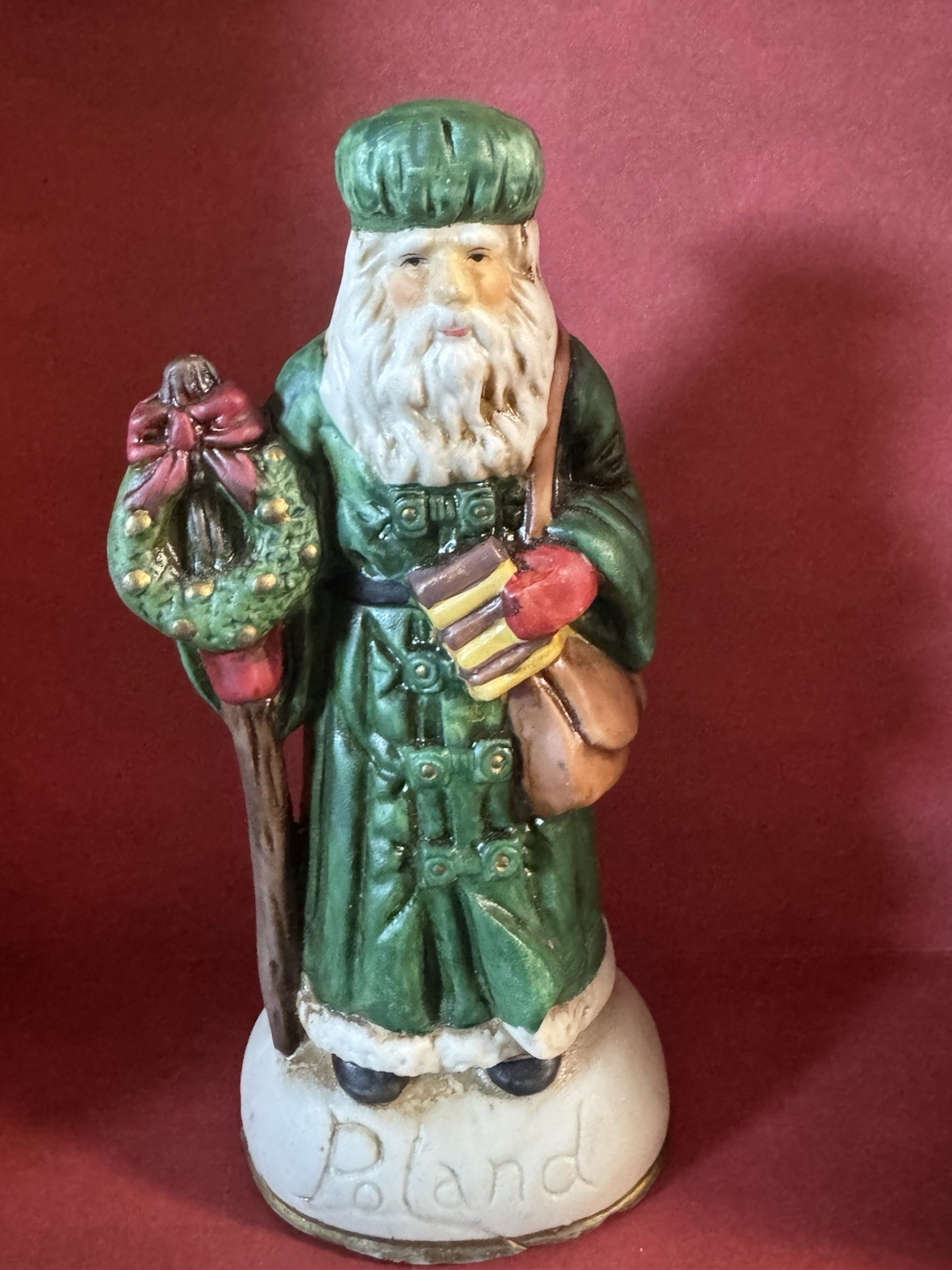Vtg Santa Bisque Figurine Poland Christmas International Travel Souvenir Vtg Santa Bisque Figurine Poland Christmas International Travel Souvenir