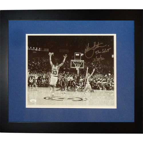 Christian Laettner Autographed Duke Blue Devils (The Shot Celebration Horiz BW)