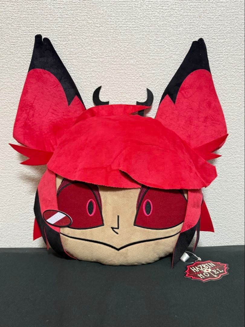 Round1 limited Welcome to Hazbin Hotel Plush Face Cushion Alastor 37cm Japan NEW Round1 limited Welcome to Hazbin Hotel Plush Face Cushion Alastor 37cm Japan NEW