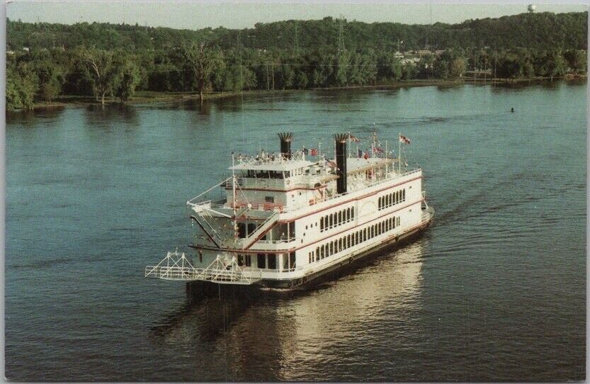 c1960s Dubuque - Bettendorf, IOWA Riverboat Steamer Postcard 