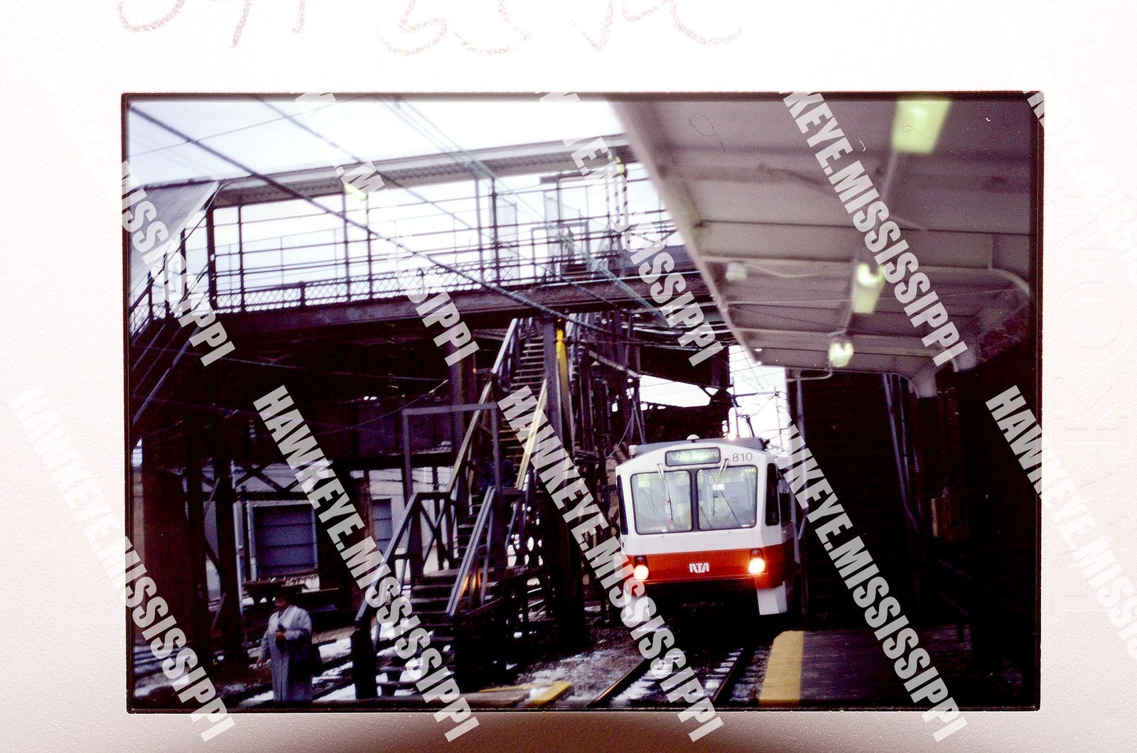 35mm slide, 55TH STATION cleveland rta JAN-86 ORIG PAKON train stop