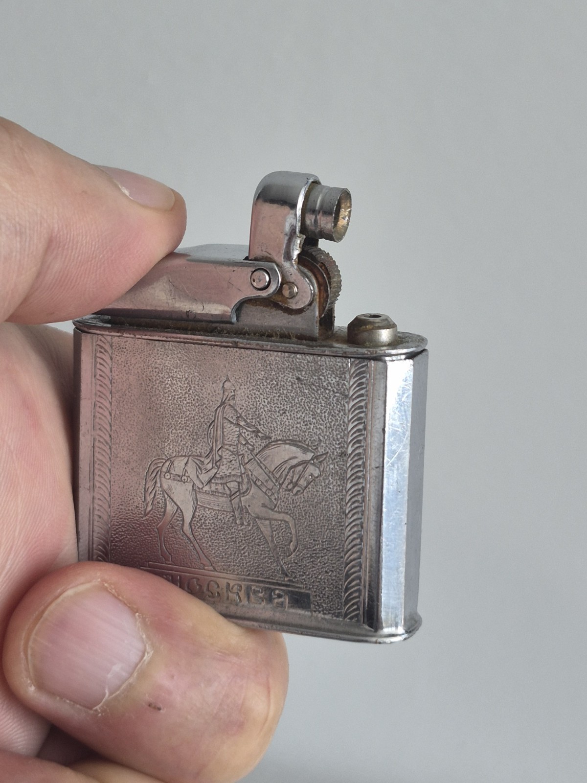 Vintage Soviet Petrol Lighter OGONEK Moscow Yuri Dolgoruki Monument USSR 1960s