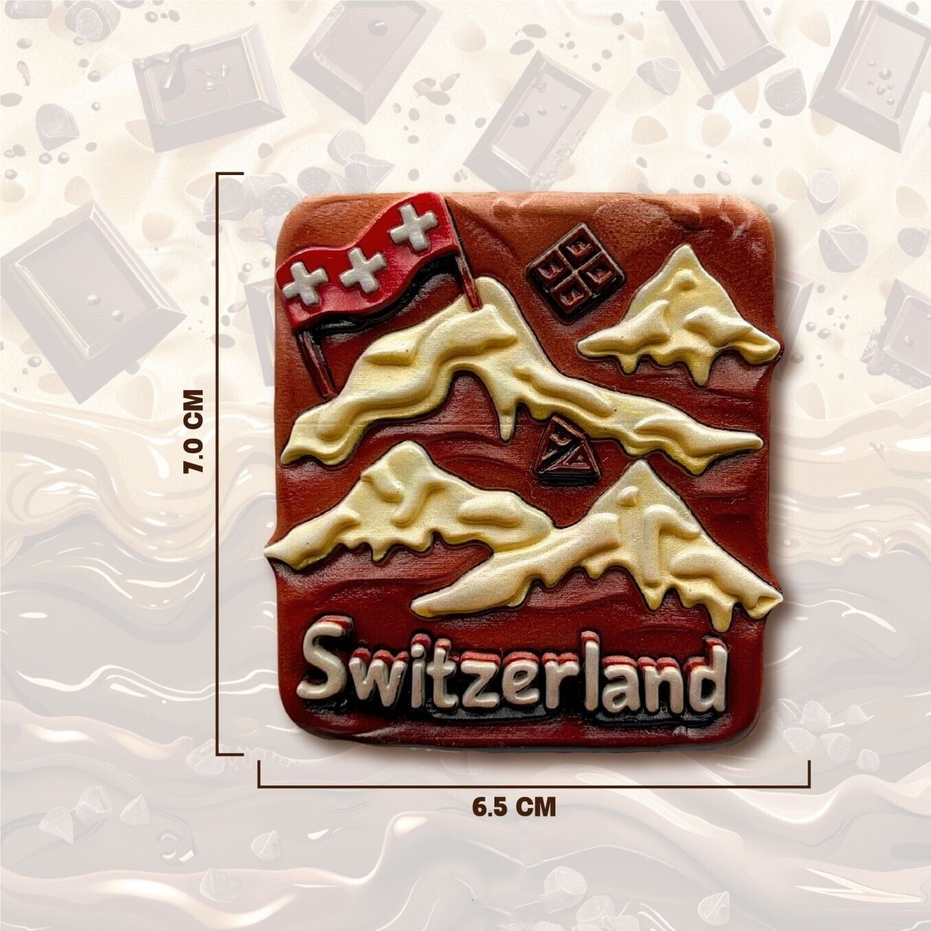 Swiss Chocolate Switzerland Tourist Souvenir 3D Resin Refrigerator Fridge Magnet