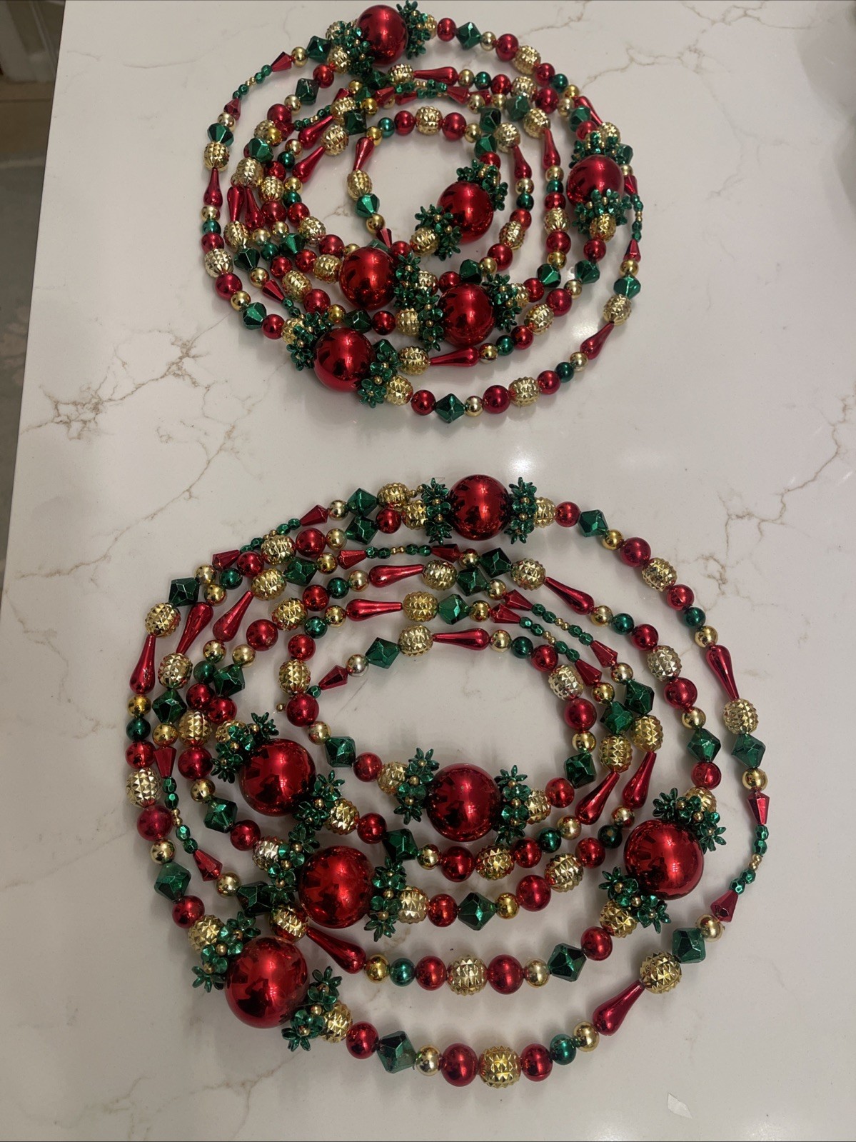 Vintage Christmas Garland Set Of 2  Strands 106” Each / 17.6’ Total