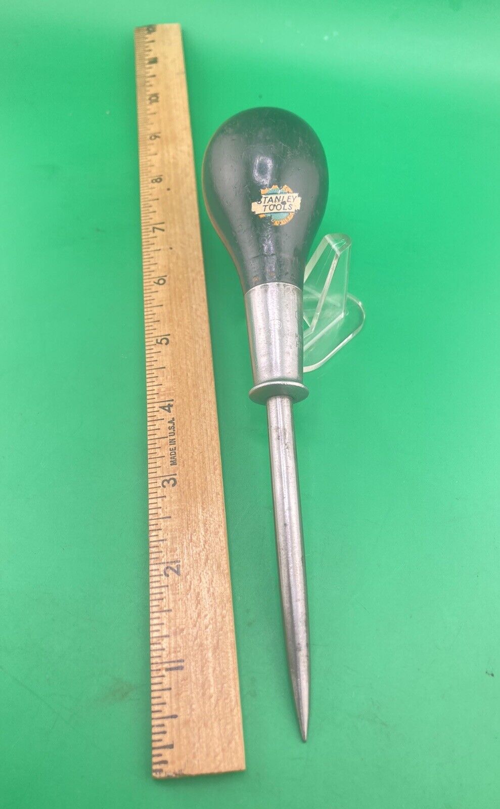 Vintage Stanley Tools SW Sweetheart Hurwood Large Scratch Awl Nice Condition USA