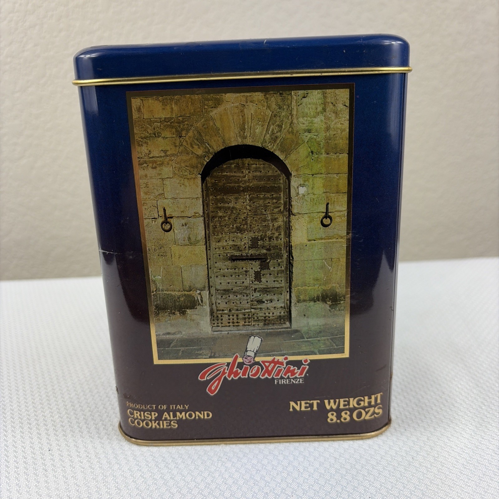 Vintage Italian Ghiottini Crisp Almond Cookies Advertising Tin