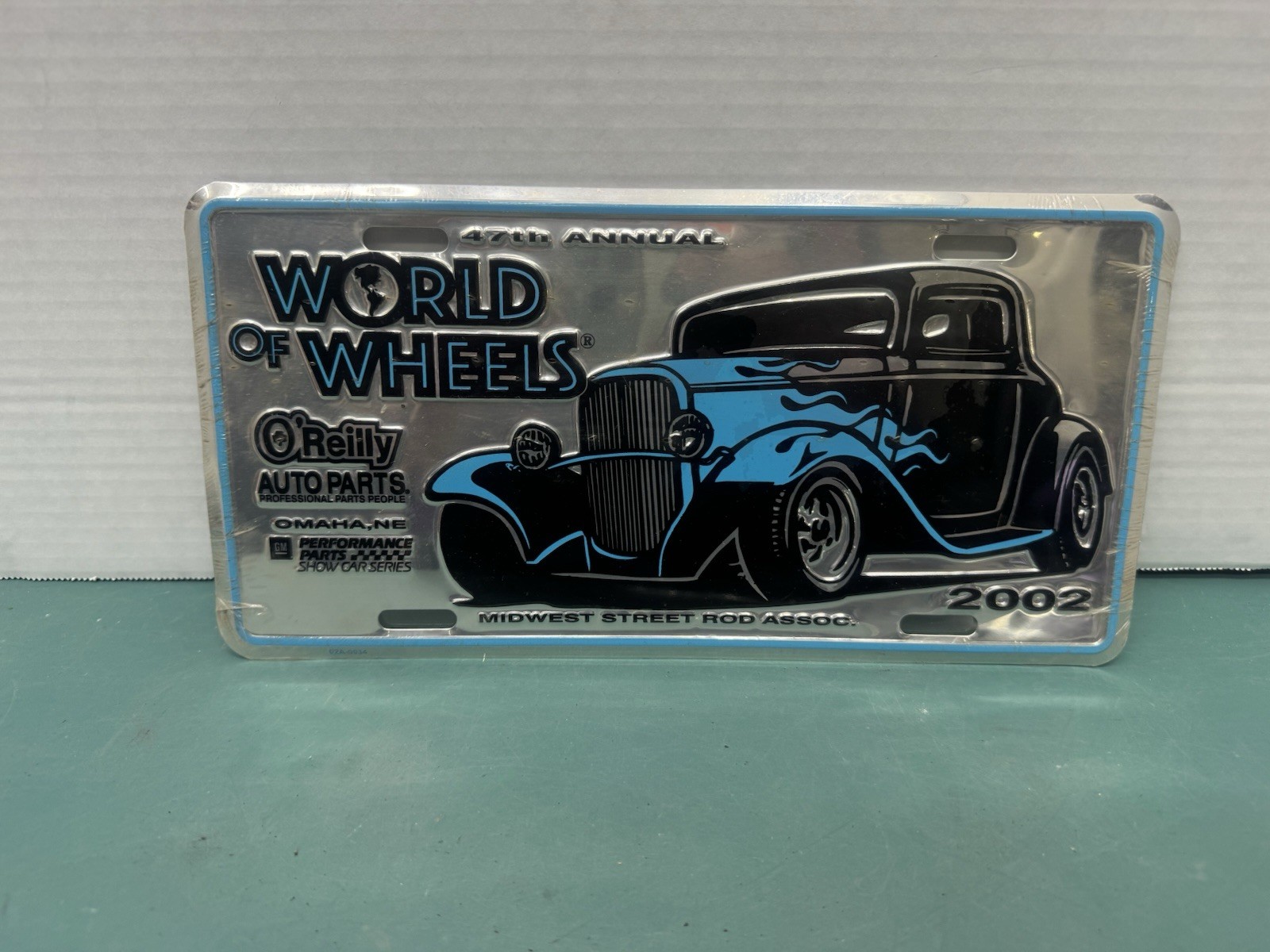 2002 World of Wheels Booster License Plate 1932 Ford Street Rod Coupe Midwest