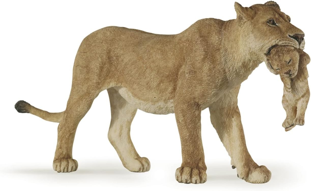 Papo Wild Animal Kingdom Figure, Lioness with Cub, Multicolor (50043) , 6.5cm 