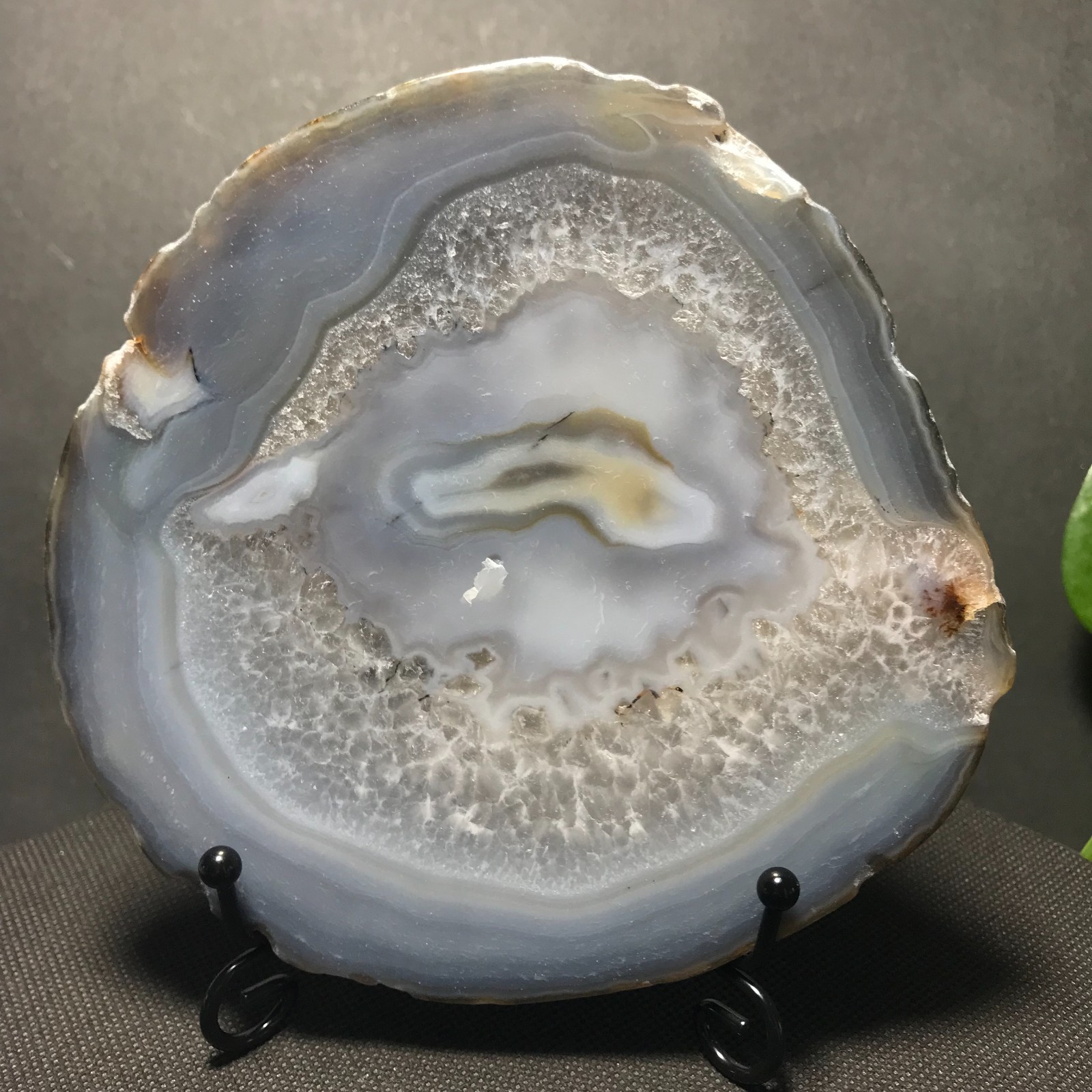 405g Natural Agate Geode Slab Slice Polished Healing Crystal Display Specimen 47