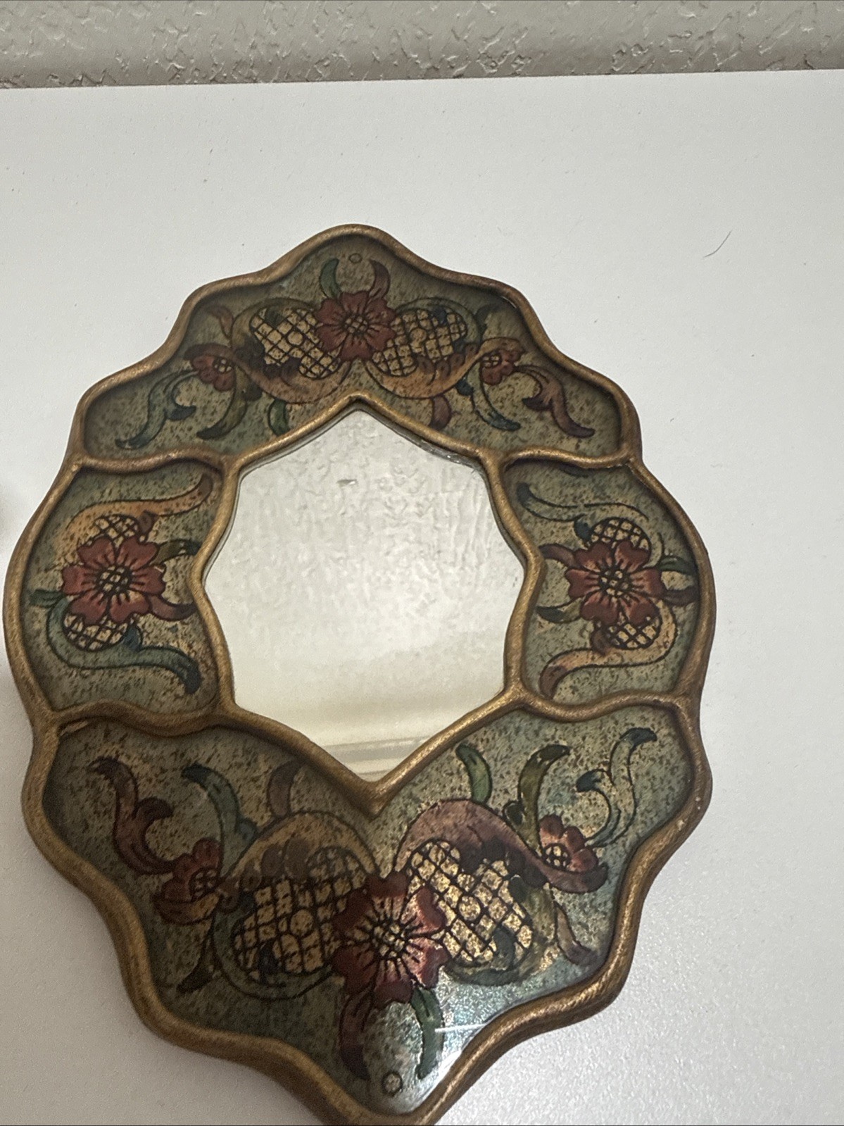 Small Handmade Peruvian mirror, Spanish colonial baroque