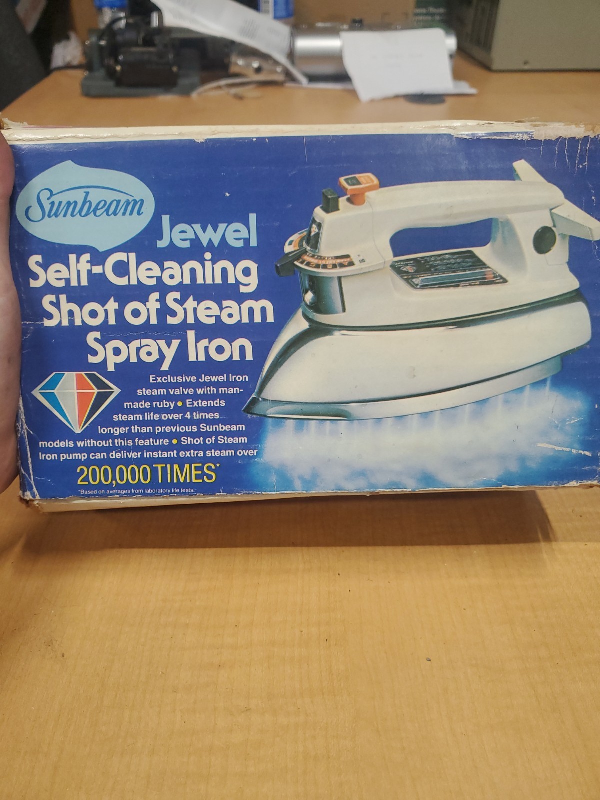 Vintage Sunbeam Jewel Self-Cleaning Shot of Steam Iron 711-184 Retro Working