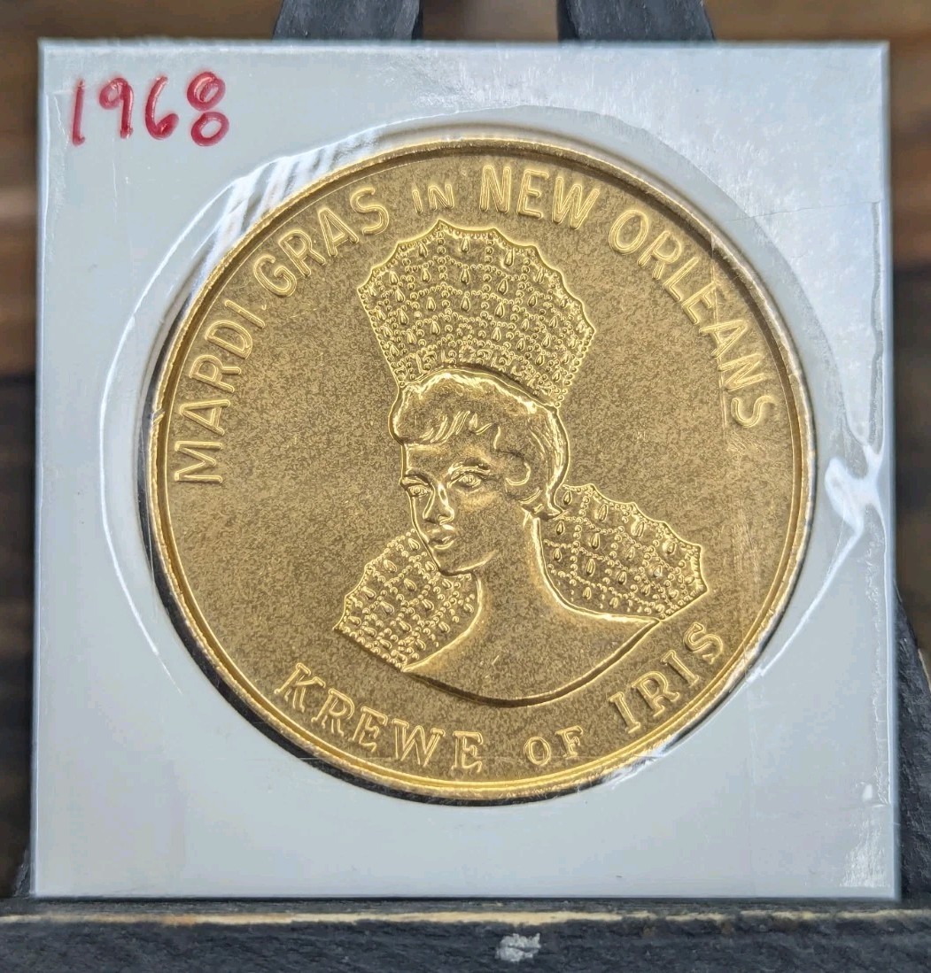1968 Krewe of IRIS Mardi Gras Doubloon NOLA \