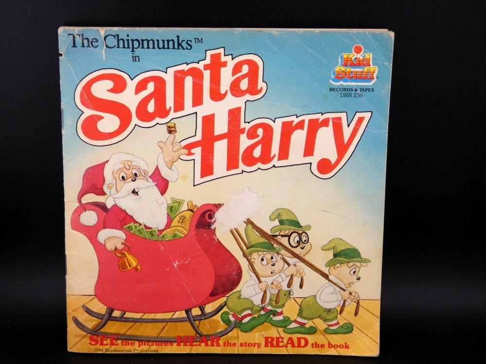 Vintage Christmas The Chipmunks in Santa Harry Book and Record Set 1984