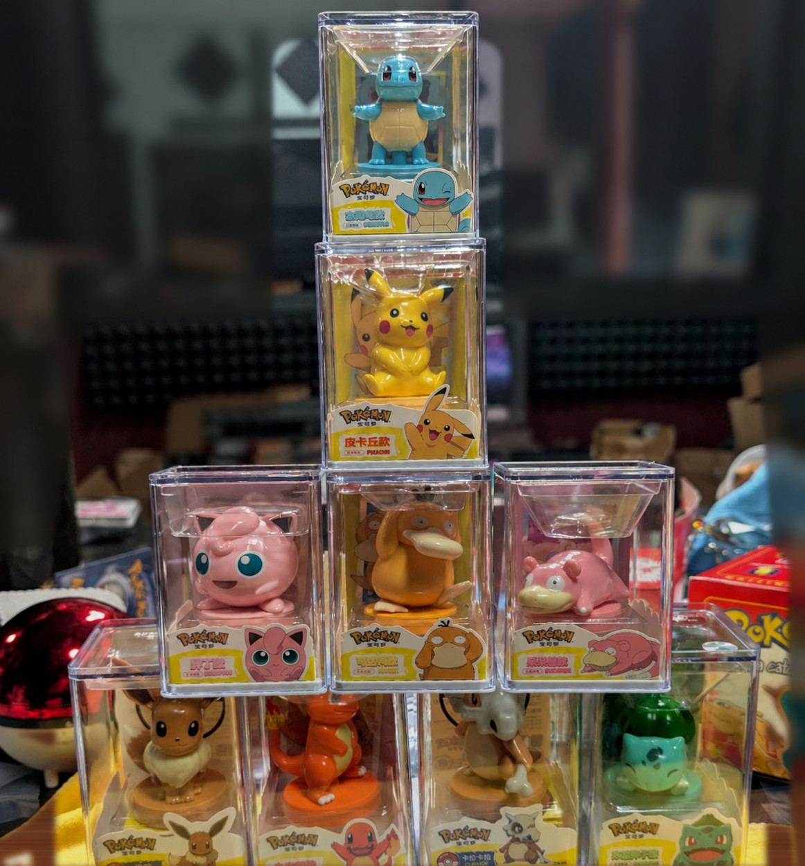 Pokemon Figurines in Acrylic Cases Collection. Amazing Display-Very hard to get.