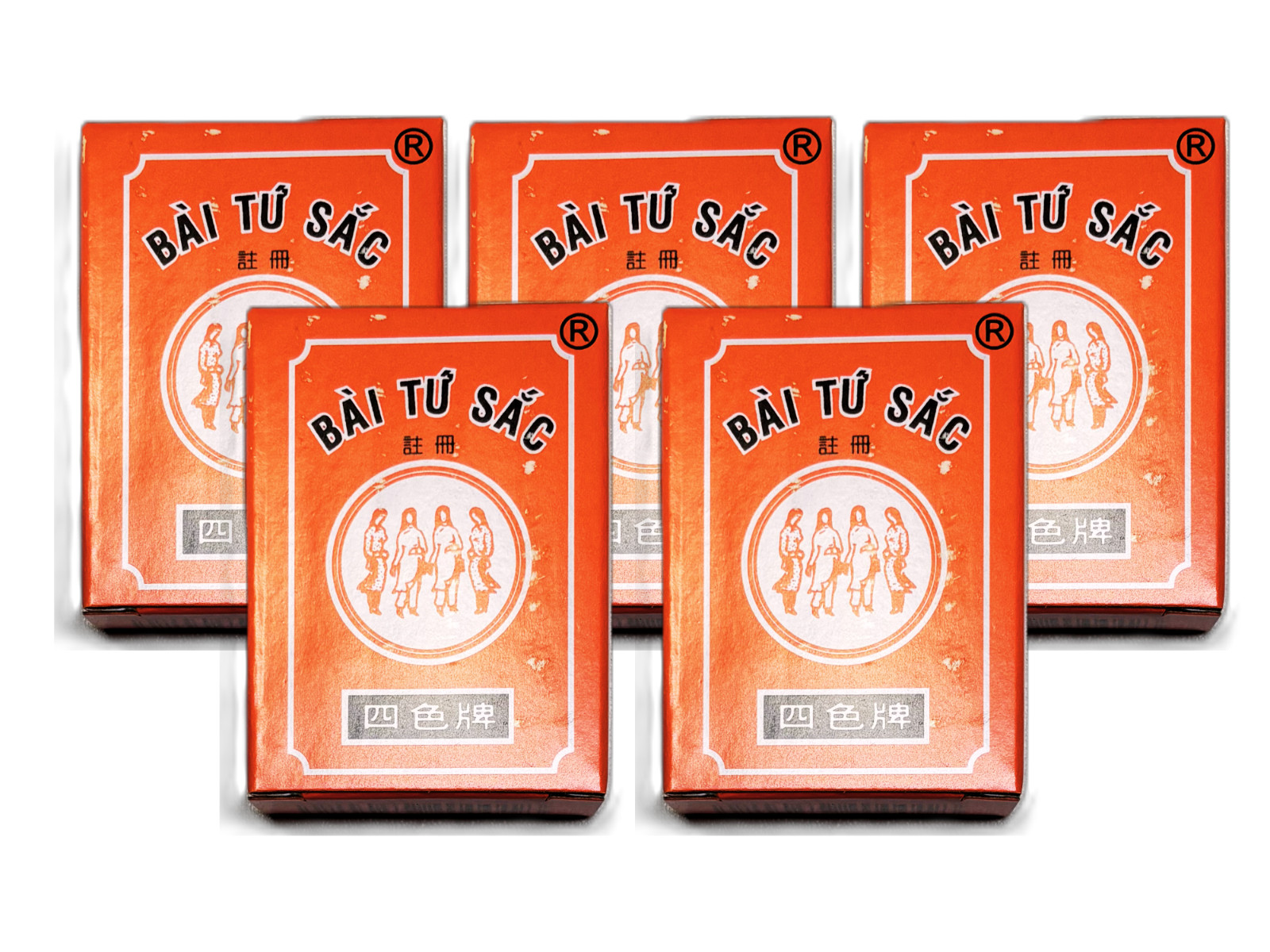 Four Color Playing Cards Deck of Card Games - Bai Tu Sac - Si Se Pai - 5 Boxes