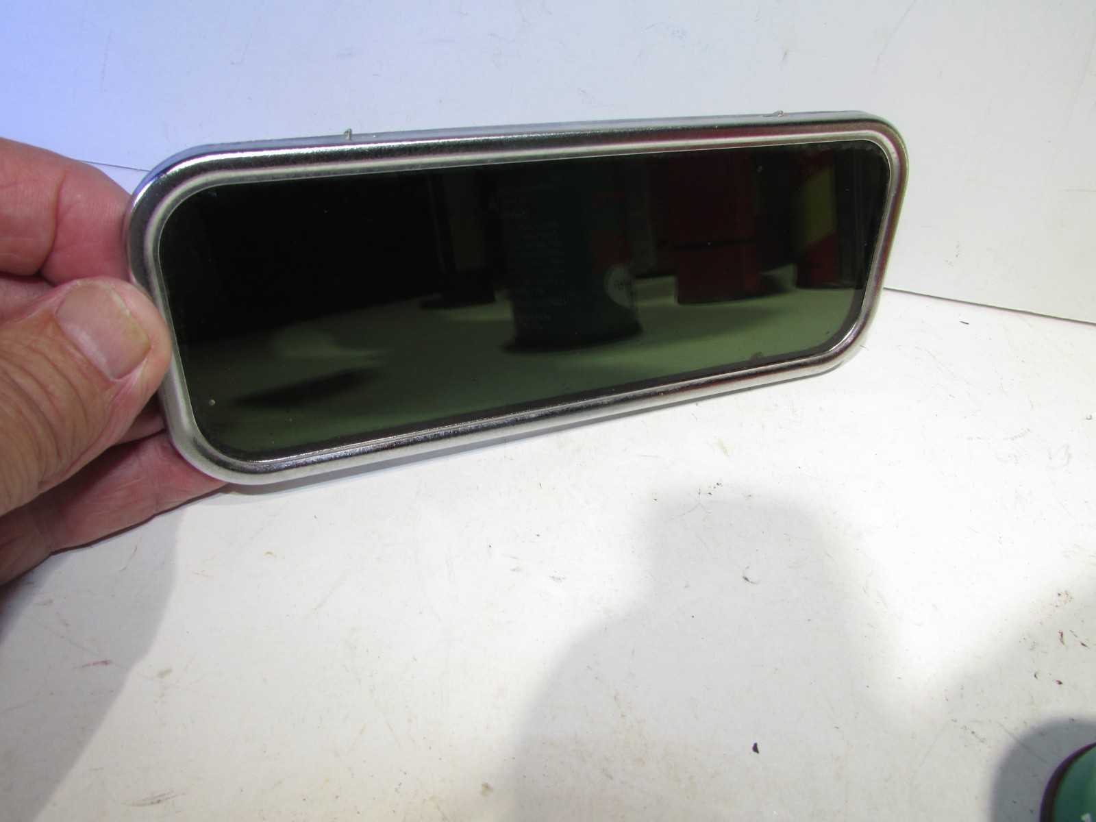 NOS Vintage Automotive Clip On Spring TINTED Mirror UNUSUAL