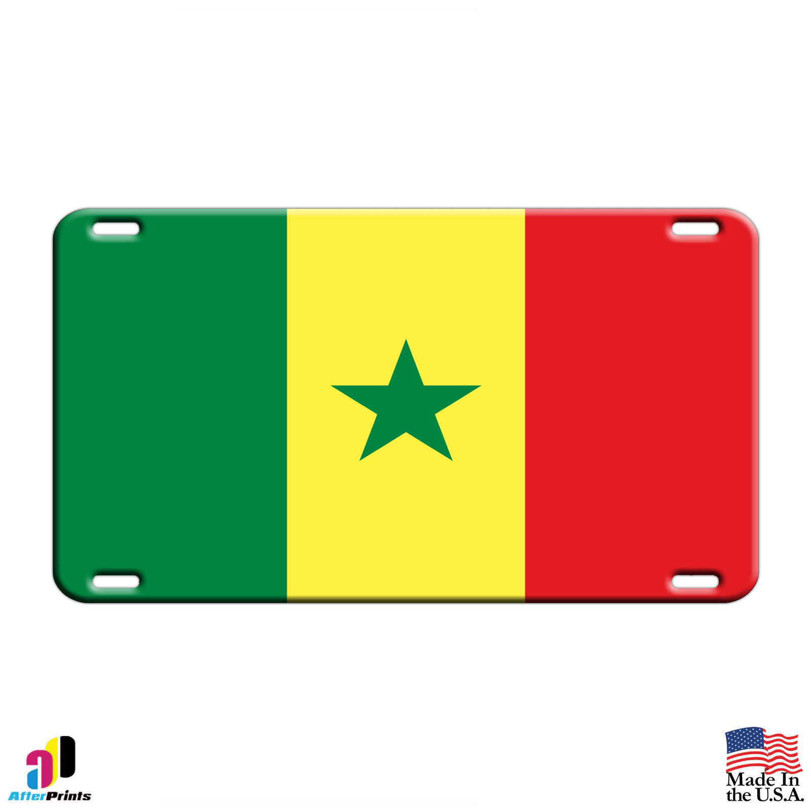 Senegal Country Flag Auto License Plate Home Wall Decor Aluminum Metal Sign
