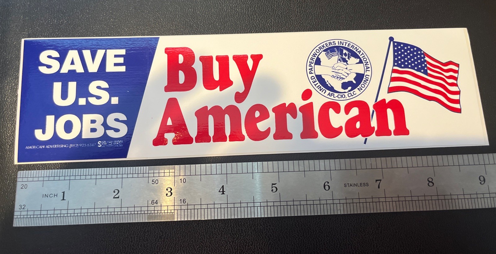Lot Of 3 Buy American Bumper Sticker Save US Jobs Vintage Flag USA Made- Three