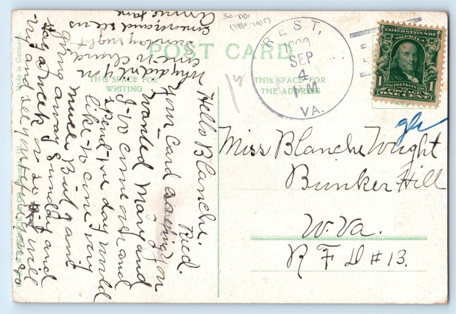 Stonewall Jacksons Headquarters Winchester VA DPO (1880-1915) Rest VA Postcard