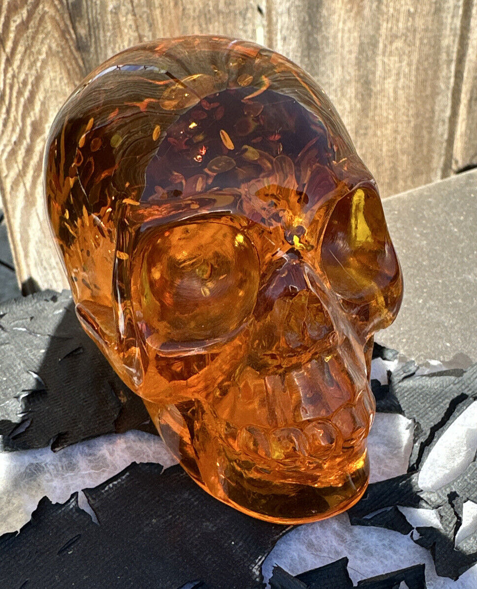 Amber Reconstituted Amber Skull Elevates your mood 3” tall stunning