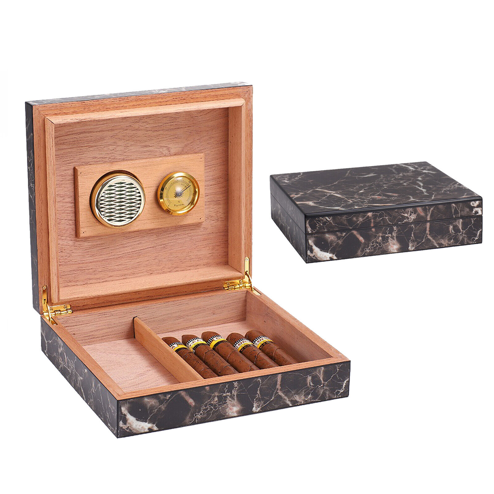 Cigar Humidors Box case Hold 25 Cigars Cedar Humidors Cigar Box with Humidifier