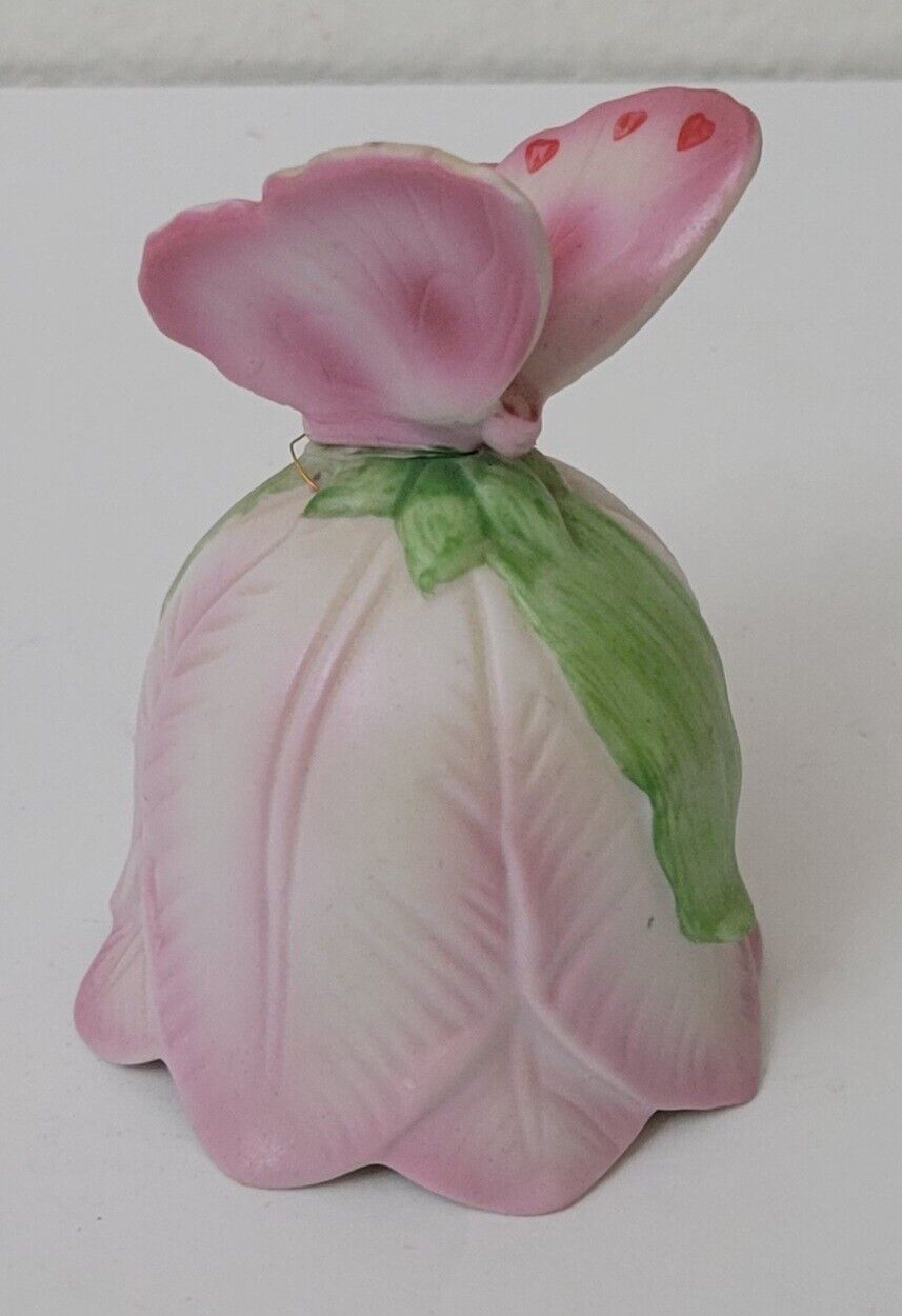 Vintage Lefton Tulip Butterfly Bell Porcelain