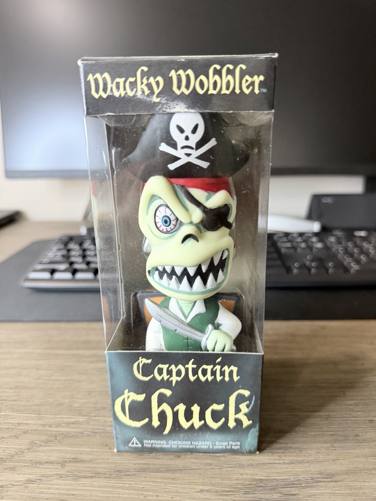 Funko Wacky Wobbler Captain Chuck Vinyl Bobblehead Figure NEW Glow in the Dark