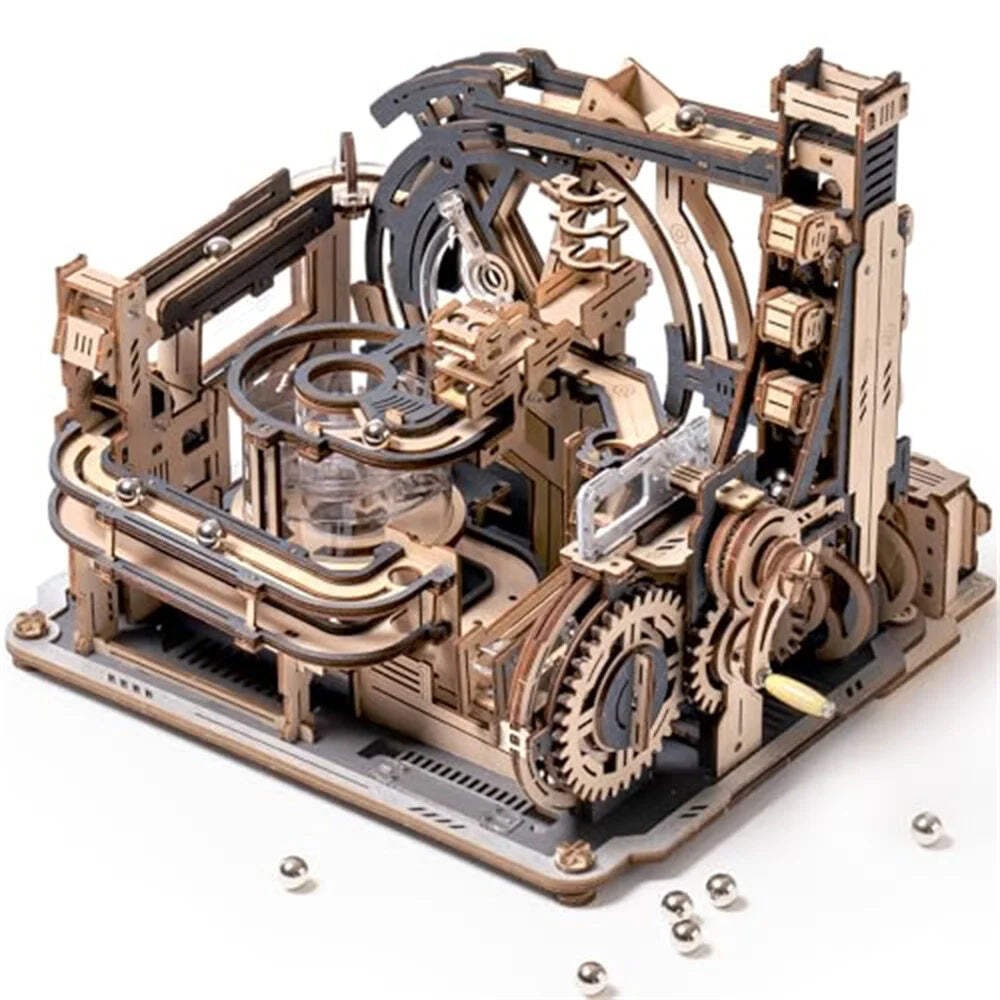 Robotime Rokr Electric Model Kits Marble Spaceport 3D Puzzles Brain Teaser Woode