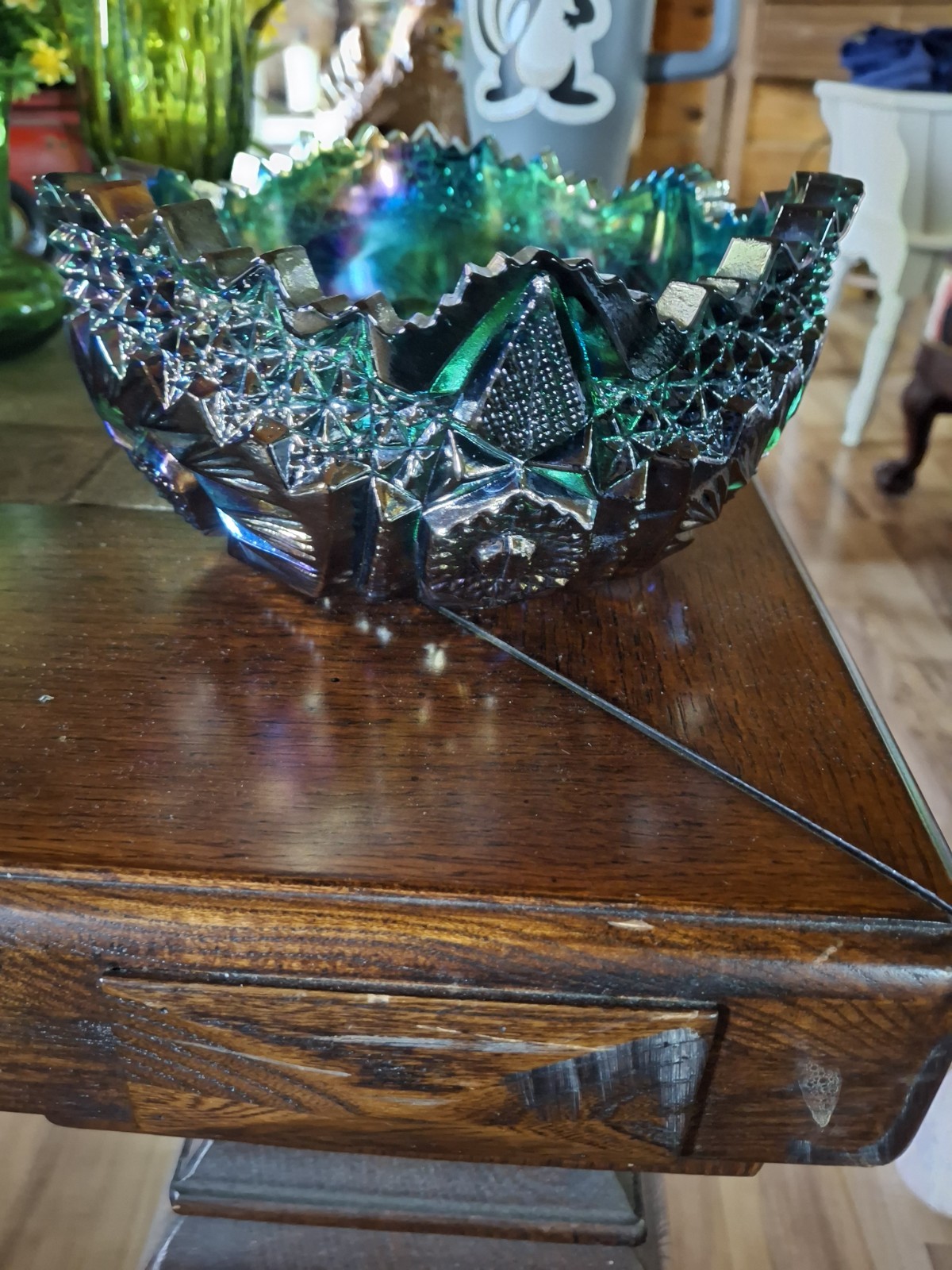 Vintage Amethyst Carnival Glass Bowl